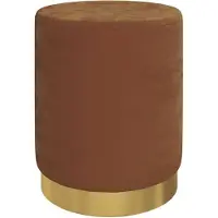 vidaXL Hocker met opbergruimte rond fluweel 31 x 37 cm bruin