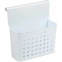 PlasticForte Badkamer/keuken hang opbergmandjes/organizers wit/lichtblauw 26 x 24 cm - Opbergmanden