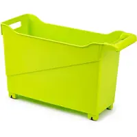 Forte Plastics Kunststof trolley lime groen op wieltjes L45 x B17 x H29 cm - Opberg trolley