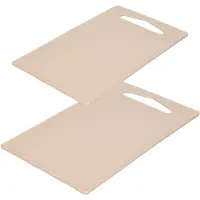 Forte Plastics Kunststof snijplanken set van 2x stuks beige/taupe 27 x 16 en 36 x 24 cm - Snijplanken