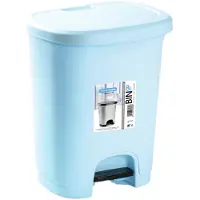 PlasticForte Kunststof afvalemmers/vuilnisemmers lichtblauw 8 liter met pedaal - Pedaalemmers
