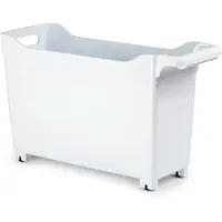 Forte Plastics Kunststof trolley wit op wieltjes L45 x B17 x H29 cm - Opberg trolley