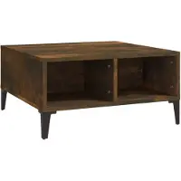 vidaXL Salontafel, gerookt eikenfineer, 60x60x30 cm, houtvezelplaat