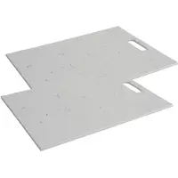 Excellent houseware Set van 2x stuks keuken groente/fruit snijplank van kunststof wit 32 x 24 x 1 cm - Snijplanken