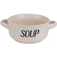 Cosy & Trendy soepkom van aardewerk - Creme wit - Dia 13,5 cm - 470 ml - Servies - Soepkommen - Kommetjes