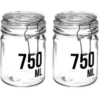 Secret De Gourmet 2x stuks inmaakpotten/voorraadpotten 0,75L glas met beugelsluiting - Voorraadpot