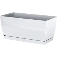 Prosperplast plantenpot - kunststof - parel wit - 24 x 12 x 11 cm - Plantenpotten