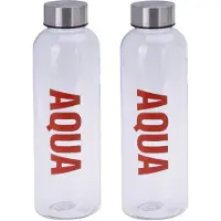 Excellent houseware 2x stuks bidon drinkfles/waterfles rood 500 ml met schroefdop - Drinkflessen