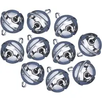 Rayher Hobby 20x Kerstmutsen belletjes zilver met oog 19 mm - Hobbydecoratieobject
