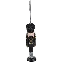 Clayre & Eef Kersthanger Notenkraker 13 cm Zwart Kunststof Kerstbal Zwart Kerstbal