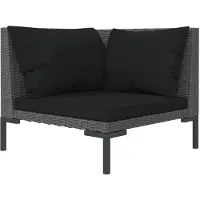 vidaXL Tuinbank met kussens halfrond poly rattan