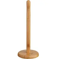 Secret De Gourmet keukenrolhouder naturel 12,5 x 32 cm bamboe hout - Keukenrolhouders