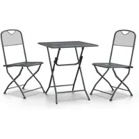 vidaXL 3-delige tuinset, metalen frame, antracietkleurig
