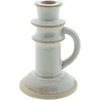 Clayre & Eef Kandelaar 14 cm Beige Porselein Kaarsenstandaard Beige Kaarsenstandaard