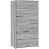 vidaXL Dressoir met 6 lades 50x34x96 cm bewerkt hout grijs sonoma