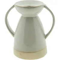 Clayre & Eef Kandelaar 9 cm Beige Porselein Kaarsenstandaard Beige Kaarsenstandaard