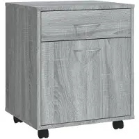 vidaXL Rolkast 45x38x54 cm bewerkt hout grijs sonoma eiken