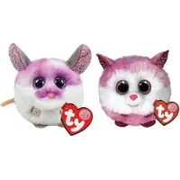 TY - Knuffel - Teeny Puffies - Colby Mouse & Princess Husky