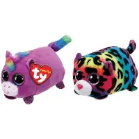 TY - Knuffel - Teeny Ty's - Rosette Unicorn & Jelly Leopard