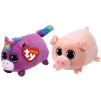 TY - Knuffel - Teeny Ty's - Rosette Unicorn & Curly Pig