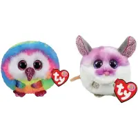 TY - Knuffel - Teeny Puffies - Owel Owl & Colby Mouse