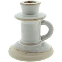 Clayre & Eef Kandelaar 10 cm Beige Porselein Kaarsenstandaard Beige Kaarsenstandaard