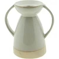 Clayre & Eef Kandelaar 13 cm Beige Porselein Kaarsenstandaard Beige Kaarsenstandaard