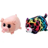 TY - Knuffel - Teeny Ty's - Curly Pig & Jelly Leopard