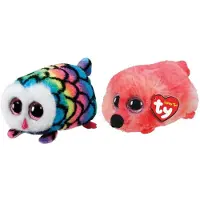 TY - Knuffel - Teeny Ty's - Hootie Owl & Gilda Flamingo