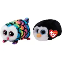 TY - Knuffel - Teeny Ty's - Hootie Owl & Waddles Penguin