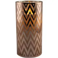 Peha 1x stuks luxe led kaarsen in koper glas D7 x H15 cm - LED kaarsen