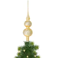 Merkloos Kerst piek van glas goud ijslak H30 cm - kerstboompieken