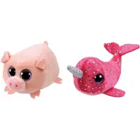 TY - Knuffel - Teeny Ty's - Curly Pig & Nelly Narwhal