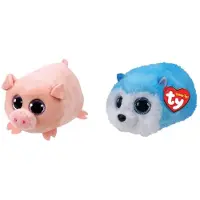 TY - Knuffel - Teeny Ty's - Curly Pig & Slush Husky