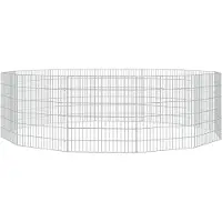 vidaXL Dierenverblijf 12 panelen 54x60 cm gegalvaniseerd ijzer