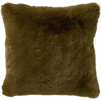 Dutch decor - ZAYA - Kussenhoes 45x45 cm - bontlook - effen kleur - Military Olive - groen