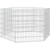 vidaXL Dierenverblijf 6 panelen 54x60 cm gegalvaniseerd ijzer