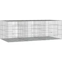 vidaXL Konijnenkooi met 3 panelen 163x79x54 cm gegalvaniseerd ijzer