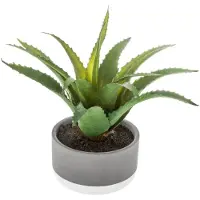 Atmosphera vetplant kunstplant in pot van cement 22 cm - Kunstplanten