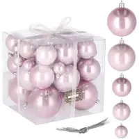 Springos Kerstballen 37 Stuks 3/8 cm Parelroze