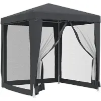 vidaXL Partytent met 4 gaaswanden, antraciet, 2x2 meter, HDPE