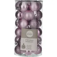 House of Seasons 30x Kleine kunststof kerstballen lila paars 3 cm - Kerstbal