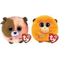 TY - Knuffel - Teeny Puffies - Mandarin Dog & Coconut Monkey