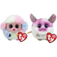 TY - Knuffel - Teeny Puffies - Rainbow Poodle & Colby Mouse