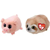 TY - Knuffel - Teeny Ty's - Curly Pig & Dangler Sloth