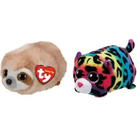 TY - Knuffel - Teeny Ty's - Dangler Sloth & Jelly Leopard