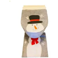 HEM Sneeuwpop wc bril hoes met wc mat - toiletbril cover (45x39 cm) + toiletmat