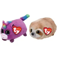 TY - Knuffel - Teeny Ty's - Rosette Unicorn & Dangler Sloth