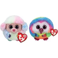 TY - Knuffel - Teeny Puffies - Rainbow Poodle & Owen Owl