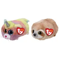 TY - Knuffel - Teeny Ty's - Heather Cat & Dangler Sloth